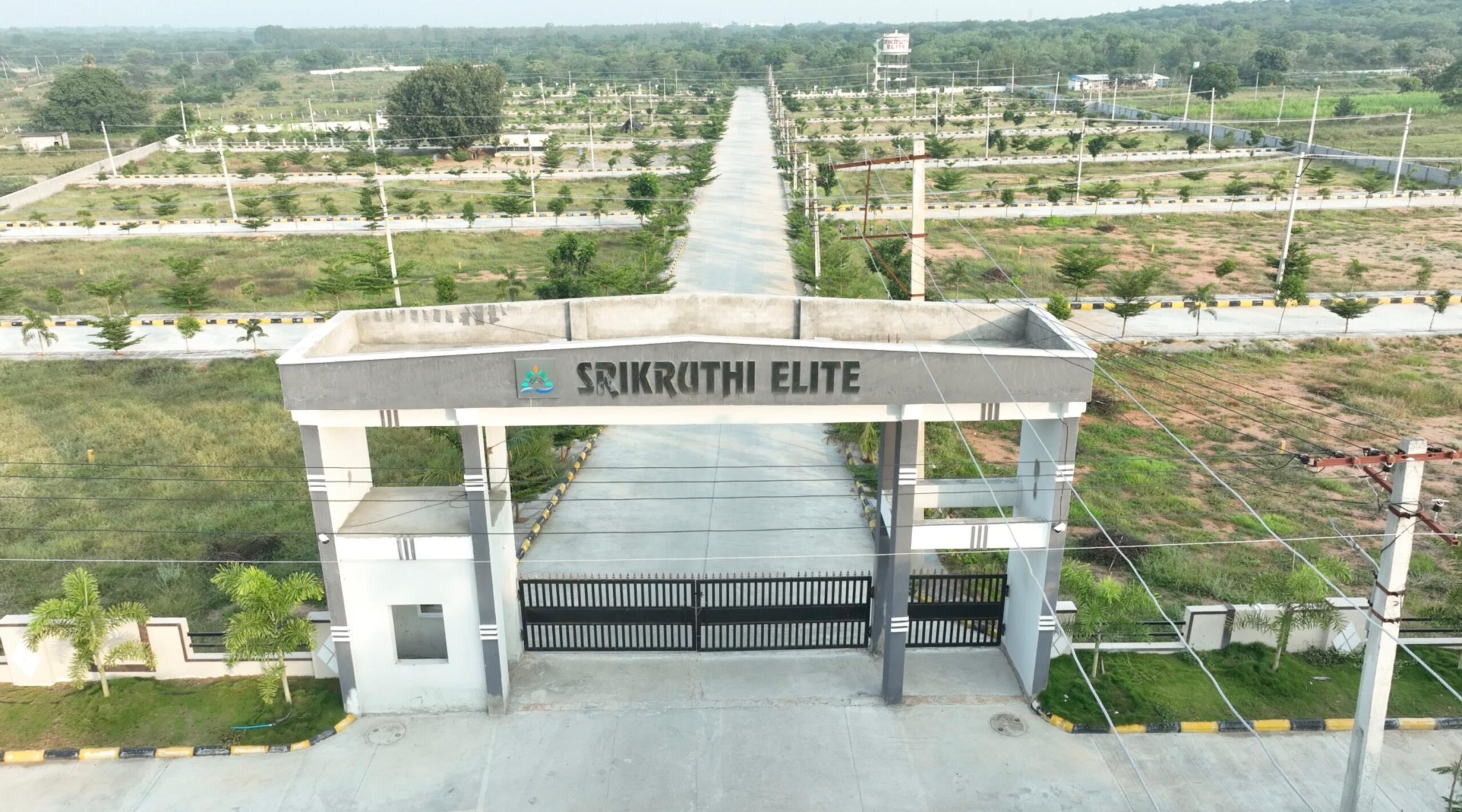 Srikruthi Elite HMDA Approved Open Plots Grand Entrance Arch and Gated Community View